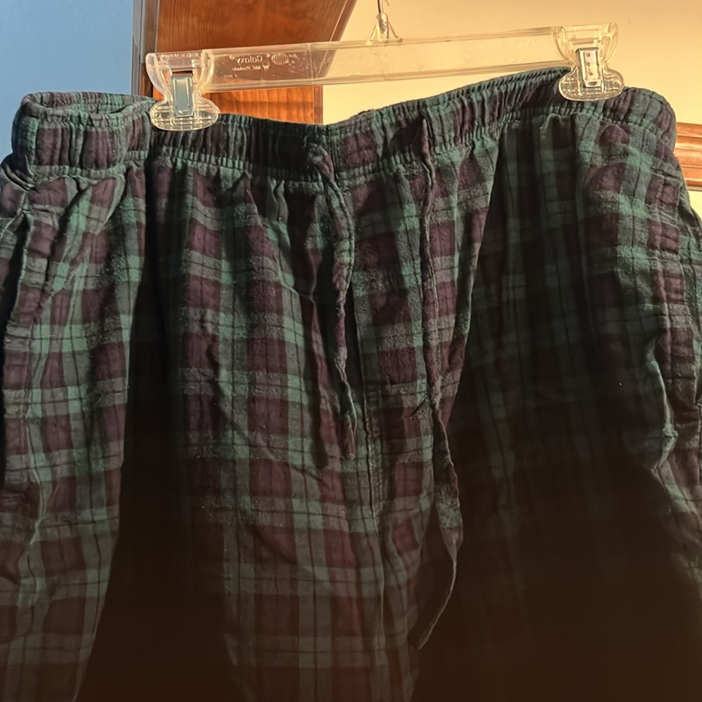 Size men’s extra large Marona flannel night pants in green and blue - Picture 2 of 5